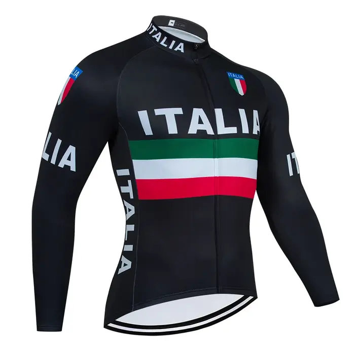 Ensemble de maillot et pantalon de cyclisme d'hiver, veste de vélo longue, fluide, équipe thermique,