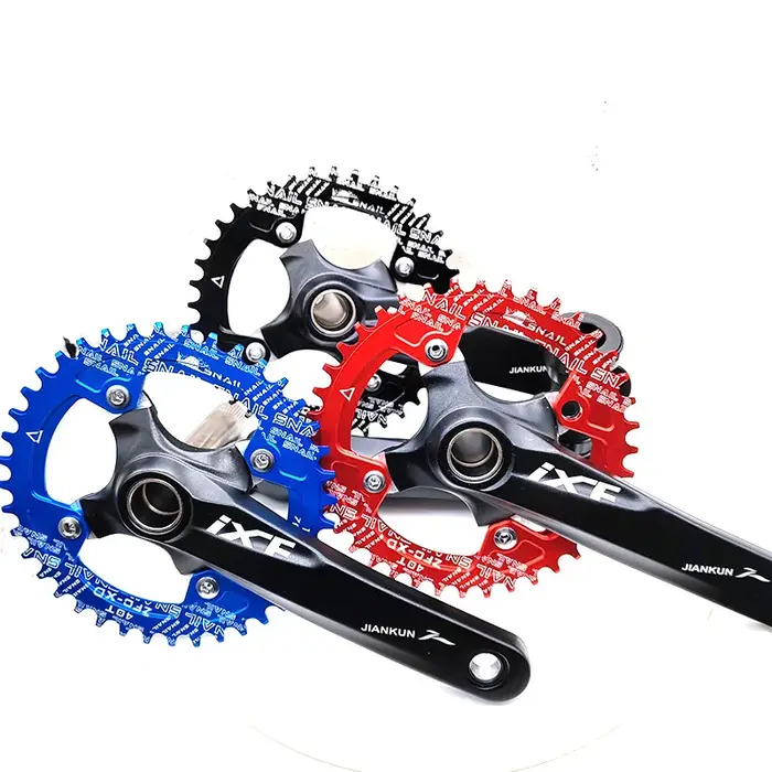 Pédalier intégré MTB Hollowtech en alliage d'aluminium robuste pour VTT et croiseurs avec plateau multi-dents et design coloré pour montagne