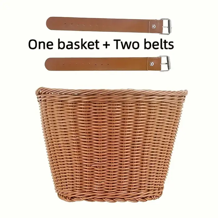 1 panier de vélo, panier de rangement de style tressé