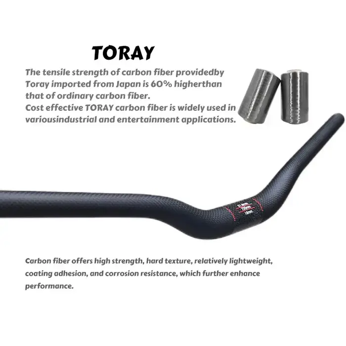 Nouveau guidon de vélo de course tout carbone Matt 3K pour VTT