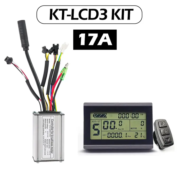 Accessoires pour vélos électriques, contrôleur KT 250W/350W/500W avec écran LCD3, contrôleur 15A 17A 22A pour accessoires de vélo électrique