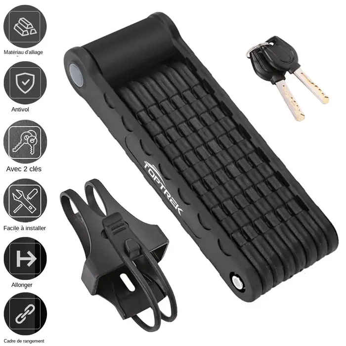 Toptrek serrure de vélo pliable