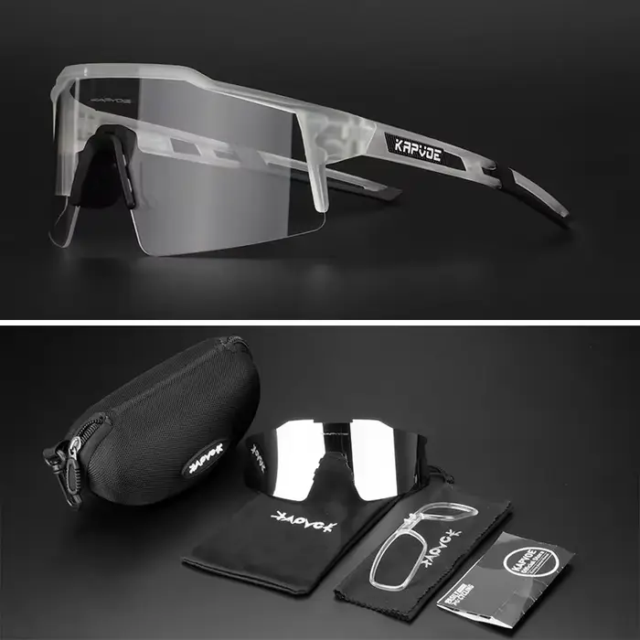 2 lentilles lunettes de cyclisme photochromiques hommes femmes Sport course