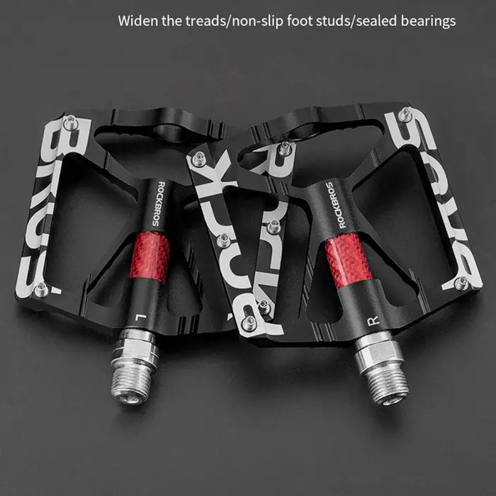  Pédales ultralégères en alliage d'aluminium ROCKBROS, roulements étanches réfléchissants, design antidérapant, accessoires de cyclisme pour vélos de montagne et de route