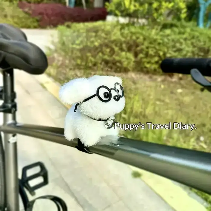 Pendentif décoratif chiot mignon pour guidon de vélo, vélo électrique, moto, vélo de route