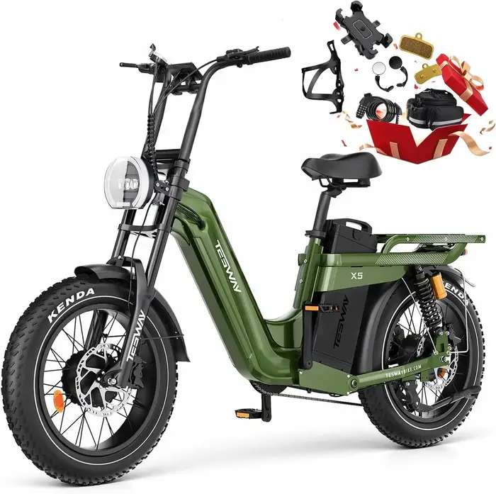 Vélo électrique dernier cri pour adultes, 52V 60AH longue autonomie, double moteur 20