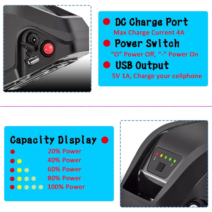 Vélo électrique Heybike Mars 2.0, batterie lithium-ion 48V 13Ah 17.5Ah 840Wh intégrée au cadre, pour vélos électriques ENGWE M20 500W 750W longue autonomie