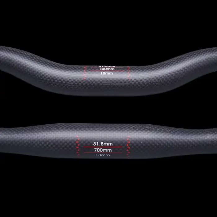Guidon de vélo vtt en carbone mat, sans logo, hauteur plate, 31.8x600-760mm, pièces de cyclisme