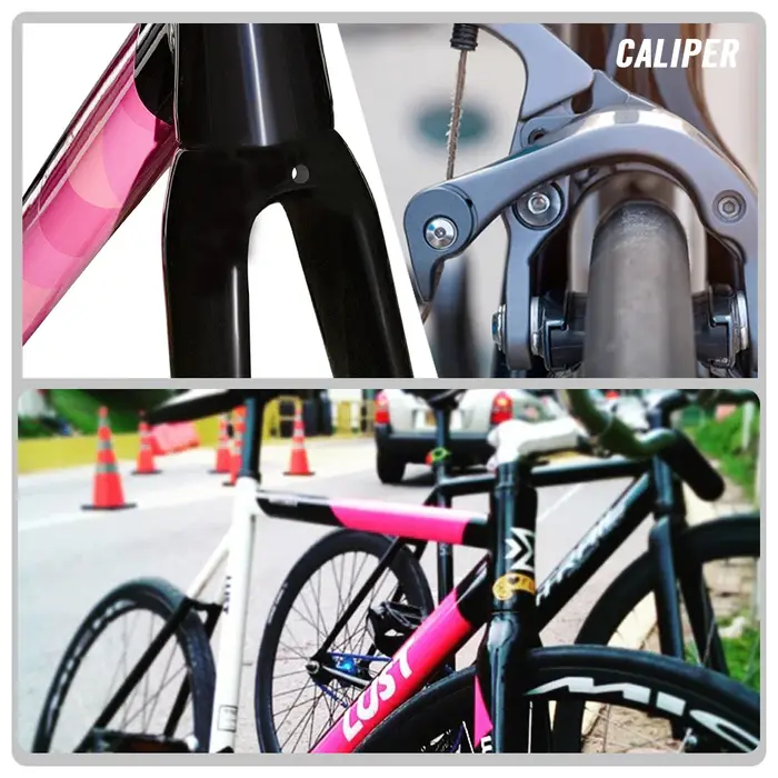 Cadre de vélo de route en alliage aluminium AL7005 avec fourche en carbone Lexon ultra léger pour vélo fixe ou vitesse unique blanc rouge