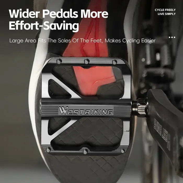 Pédales de vélo légères WEST BIKING à 3 roulements