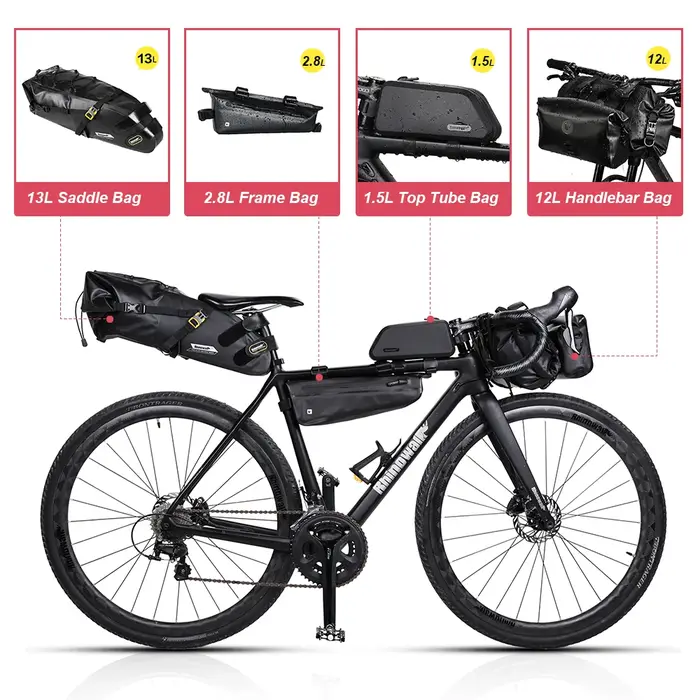 Rhinowalk – ensemble de sacs de vélo étanches, sacoches de cyclisme, de selle, de cadre et de Tube, 
