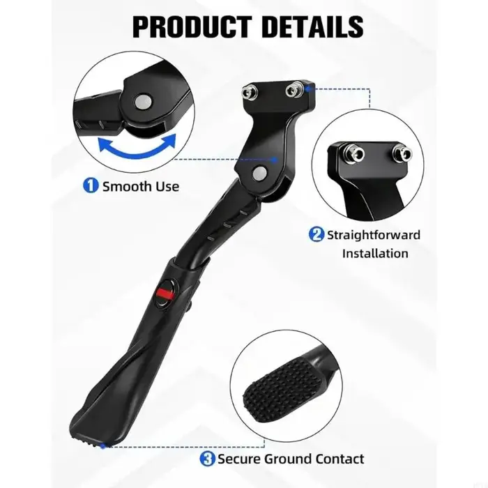 Support léger en aluminium pour vélos électriques, accessoire pour béquille avec longueur réglable p