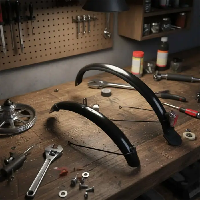 Ensemble de garde-boue pour vélo pliant de 20 pouces, protection contre l'eau, ensemble de garde-boue noir facile à installer, garde-boue pour vélo pour temps pluvieux