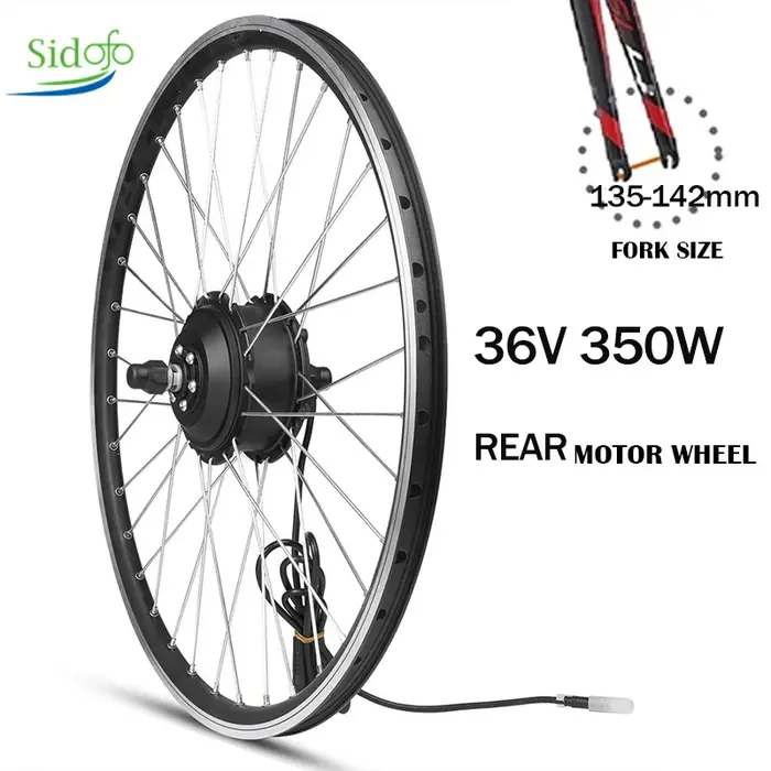 Kit de motorisation de vélo électrique, moteur intégré dans le moyeu de la roue avant/arrière, 36/48