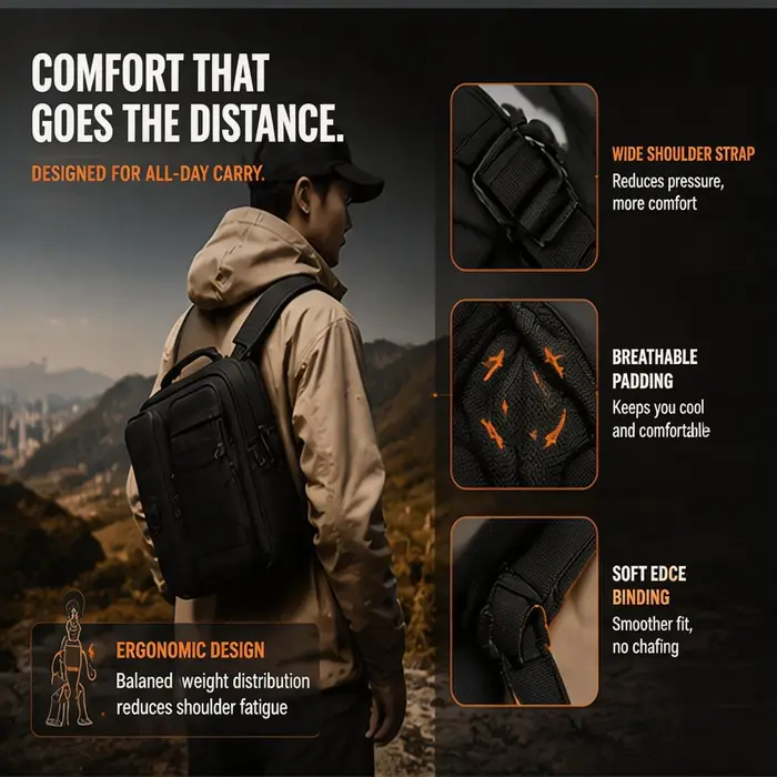 Sac à bandoulière tactique TINSOL pour homme