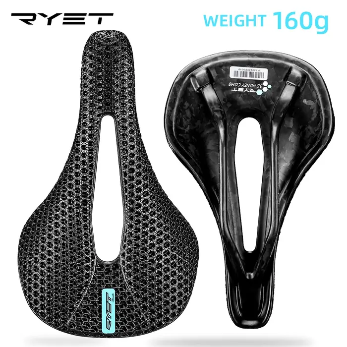 RYET 3D imprimé vélo selle en carbone 140mm 142mm Super léger route vtt course EVA selles