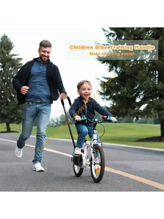 Barre d'assistance à pratique du vélo pour enfants avec support arrière aide aux parents 55KD