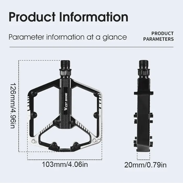 Pédales de vélo en alliage d'aluminium