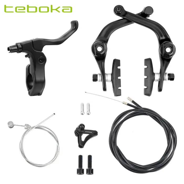 TEBOKA BMX jeu de freins arrière de vélo levier de frein droit en alliage d'aluminium avec câbles et plaquettes