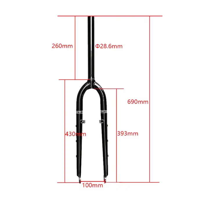 26/27.5ER DARKROCK CM-5 Cr-Mo Steels Fourche Avant 28.6mm DISC et V Frein VTT Rigide Fourche VTT Piè