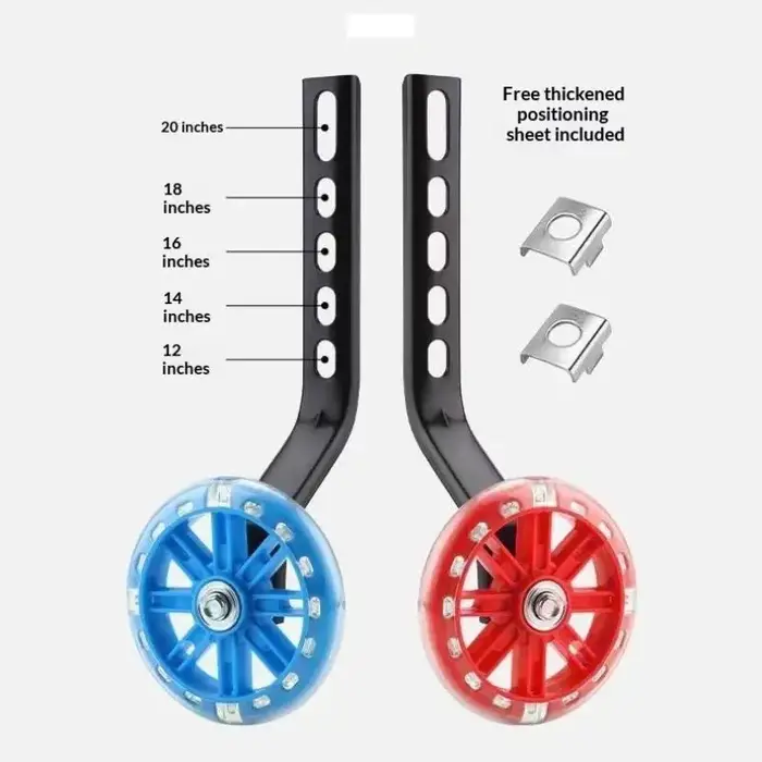 1 paire de roues renforcées pour vélo d'enfant 12-20 pouces, résistantes à l'usure, roues d'entraînement professionnelles, installation facile