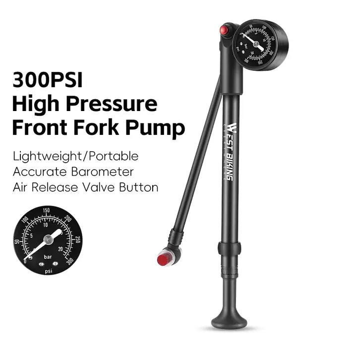 WEST BIKING – pompe à vélo haute pression, 300psi/400psi, fourche avant, Valve Schrader Portable, go