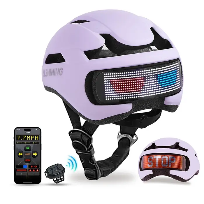 Casque de cyclisme avec affichage LED, casque de vélo de sport réglable moulé intégralement pour hom