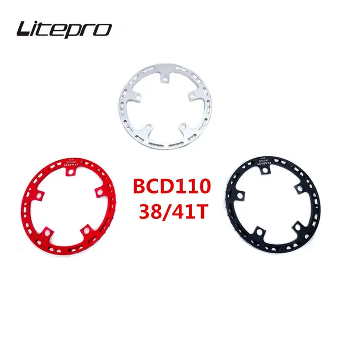 Litepro-Pignon Rond en Alliage d'Aluminium pour Vélo de Route, Pignon 38T/41T avec Protecteur, 7075/T6, BCD110