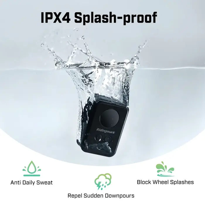 Ridingmark – gonfleur de pneus de vélo électrique étanche IPX4, 120PSI, jauge de pression LED, pompe à vélo rechargeable Schrader Presta