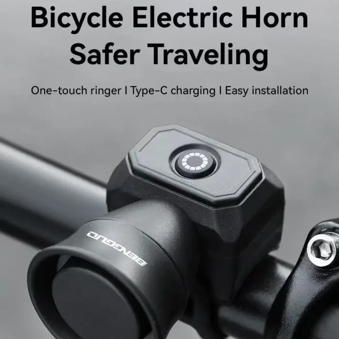Klaxon électrique pour vélo et VTT haute puissance 120 dB rechargeable USB étanche IPX4 avec 5 modes sonores pour sécurité cyclisme urbain et montagne
