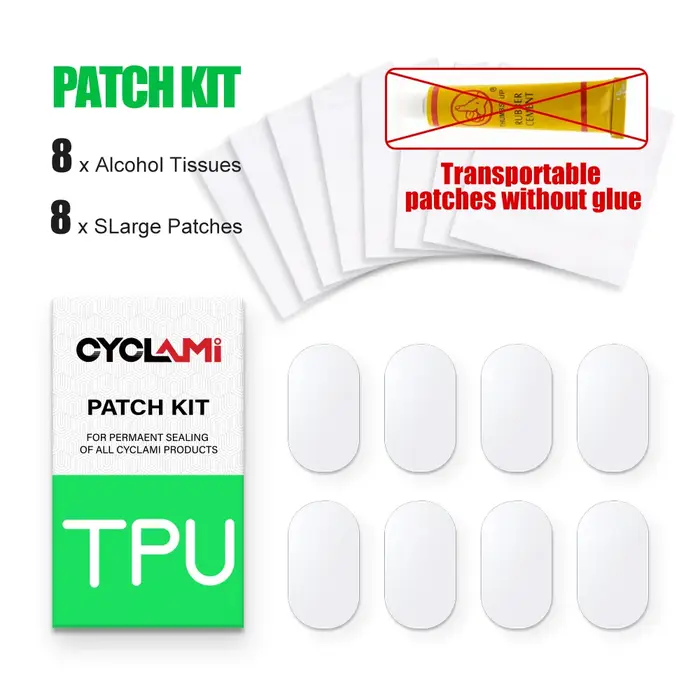 CYCLAMI Kit de Réparation d'outils de Patch de Patch de Pneu de Chambre à air de vélo 8 pièces Route