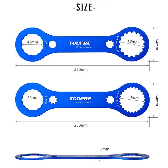 Clé de montage de boîtier de pédalier de vélo DUB BB 44/46mm 16/24 encoches