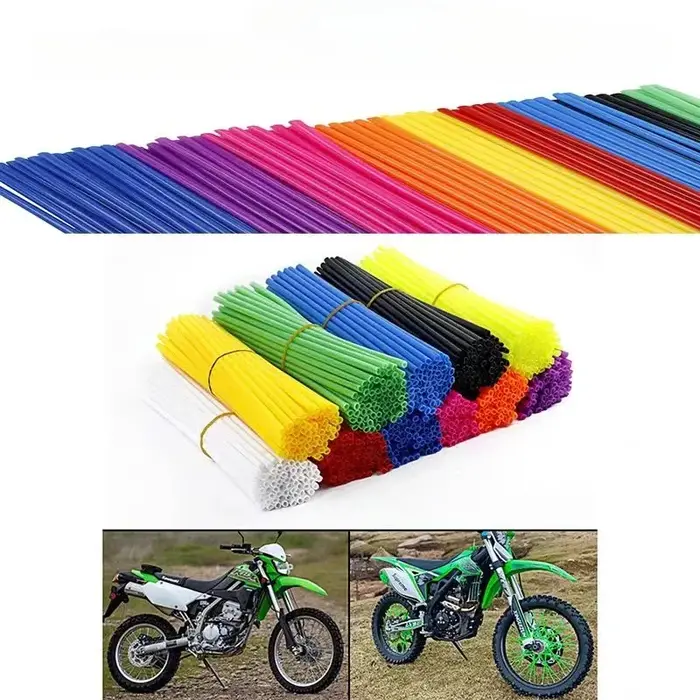 72 pièces 11 couleurs universel Dirt Bike rayons couvre moto jante