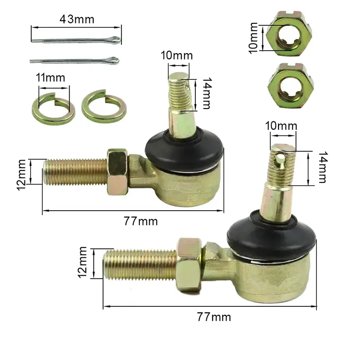 M10-M12 aught plus récent Kit d'extrémité pour 110cc 125cc 150cc 250cc D343 Vélo RL façades Bumosquito Go Kart