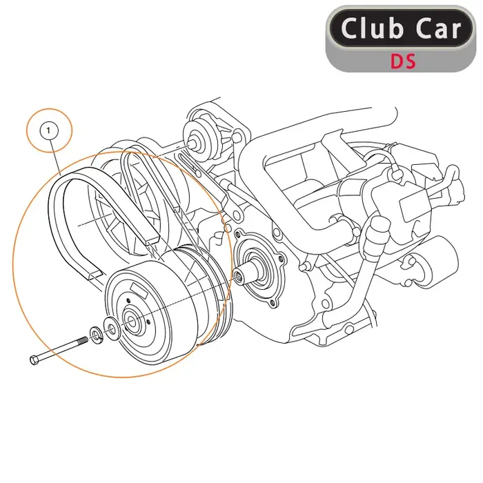 ClubCar DS 1988-1991 Courroie d'entraînement pour véhicules utilitaires et précédents Accessoires pour voiturettes de golf OEM 1017188