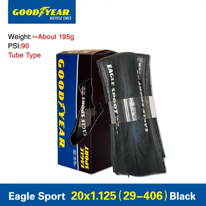 Pneu de vélo Goodyear Eagle Sport Small Tire 20x1-1/8 29-451, pneus de vélo de route, pneus de vélo BMX ultralégers, pneu 20er 95 PSI