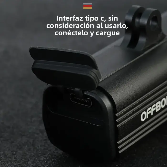 OFFBONDAGE 1000 LM Lampe de vélo rechargeable, lampe de cyclisme, phare avant de vélo, lampe frontale de VTT, lampe de route, lampe torche étanche