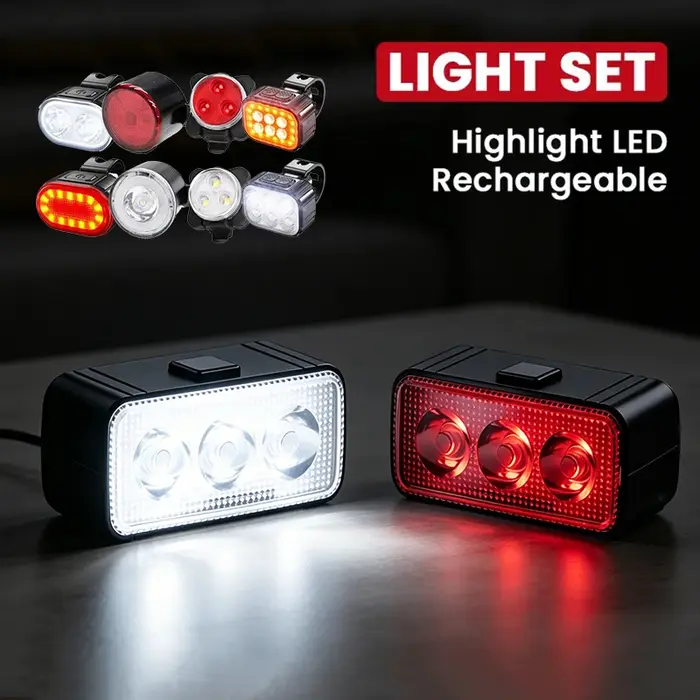 Kit d'éclairage de vélo LED avant et arrière