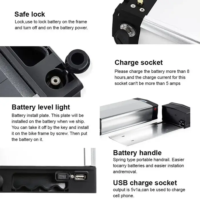 Batterie Arrière T1 pour Vélo Électrique