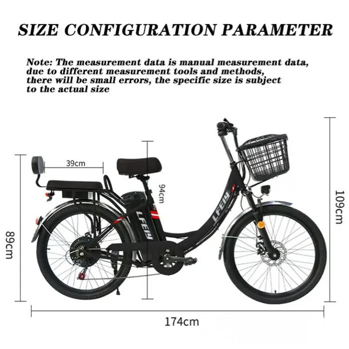 48V 350W vélo électrique pour adultes déplacement en ville 7 vitesses 26 pouces