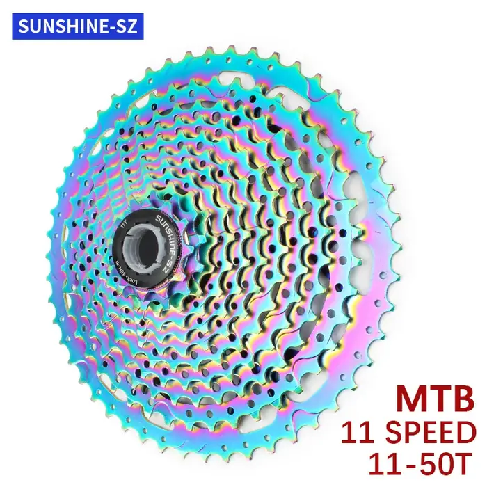 SUNSHINE coloré vtt Cassette 11/12 vitesses 11-50T vélo roue libre arc-en-ciel pignon