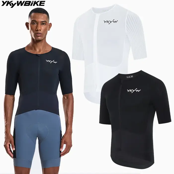 YKYWBIKE maillot de cyclisme d'été pour hommes léger à manches courtes chemise de vélo niveau de course