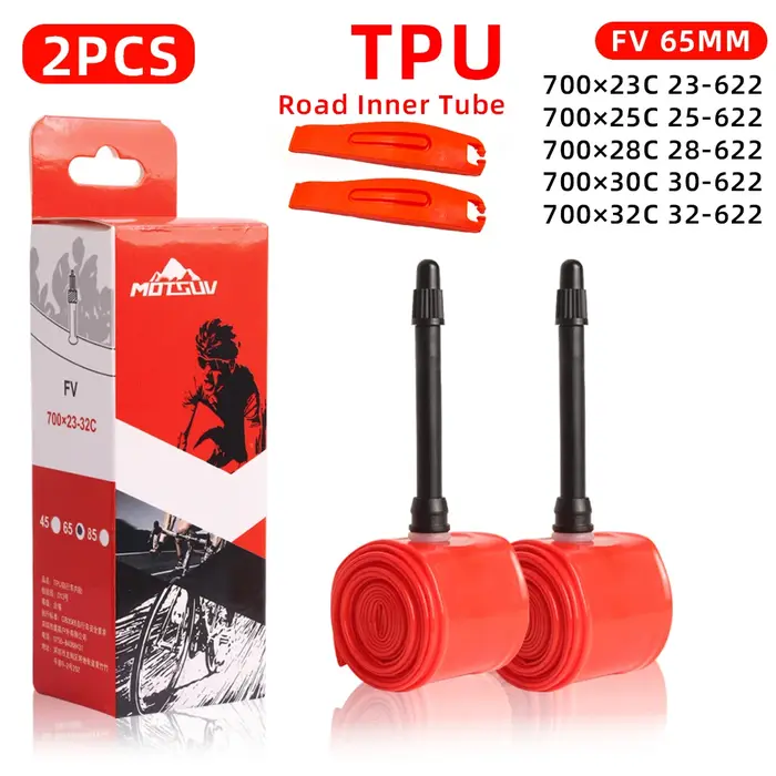 Chambre à air TPU pour vélo de route 28g 700x23C 25C 26C 27C 28C 30C 32C, pneu de vélo 700C avec val