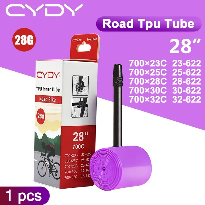 Chambre à air en TPU CYDY pour vélo de route 700x23 25 28 30 32C, valve française 45/65/85MM, tube l
