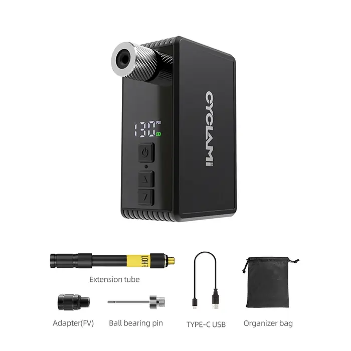 CYCLAMI AM6 Pro Mini Pompe à air électrique automatique portable numérique pour pneus de VTT et de v