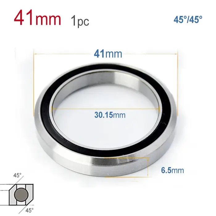 Roulement de casque général de vélo 45 °