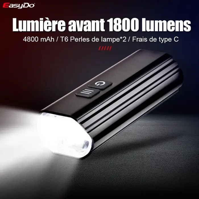 EasyDo-Lampe de vélo LED étanche à la pluie