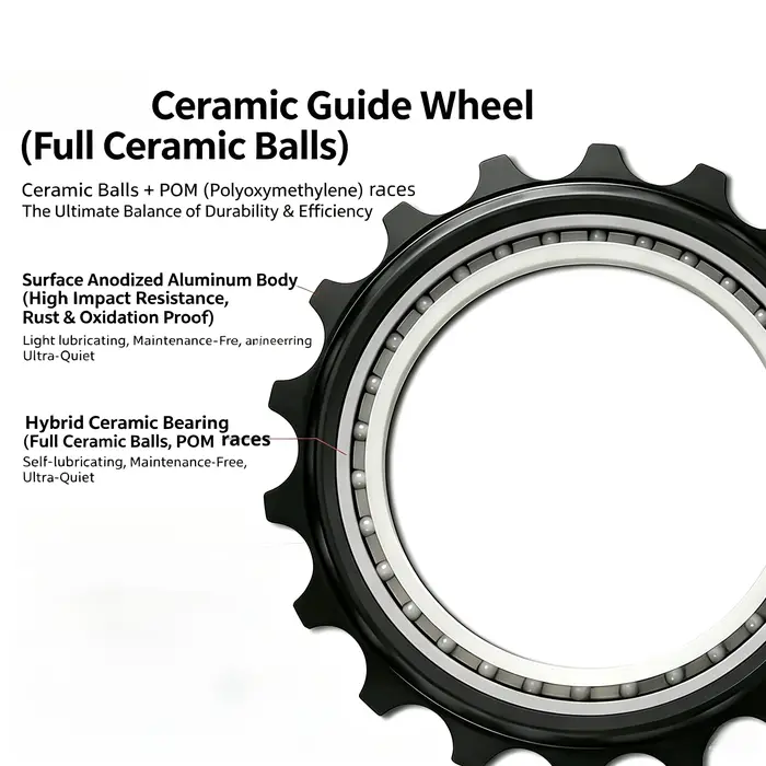 Poulie creuse 18T avec roulement céramique pour dérailleur arrière de vélo de route R8000 R7000 L-TWOO ERX ER9 R9 R7