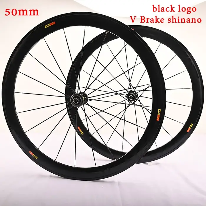 Roues de vélo de route super légères 700C 40/50mm en alliage d'aluminium, jantes clincher, axe trave