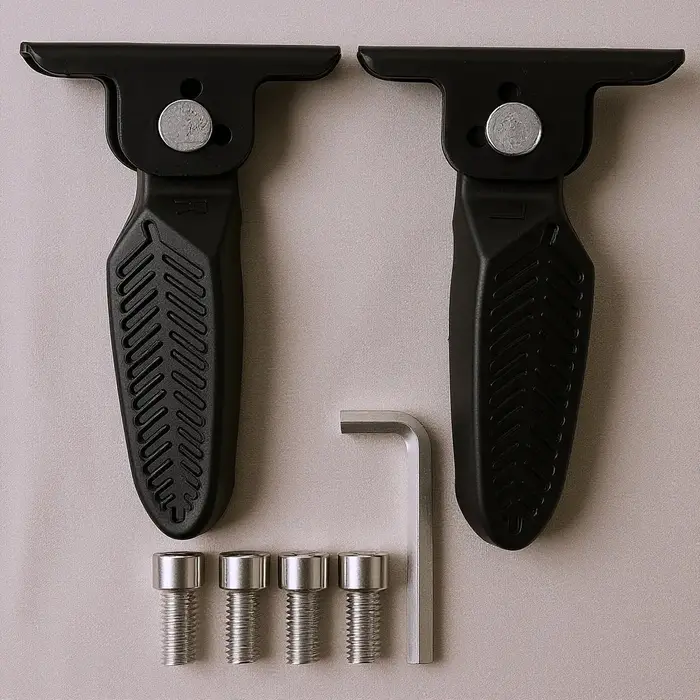 Pédales pliantes pour vélo électrique, support de pied en aluminium, conception pliable pour une conduite confortable, matériaux durables.